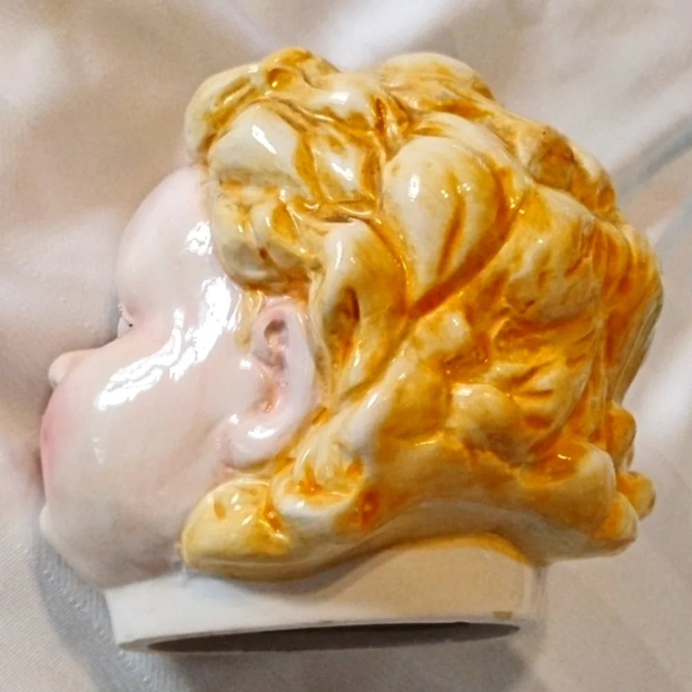 Gibson Beautiful Winged Ceramic Angel Cherub Child Cookie Jar